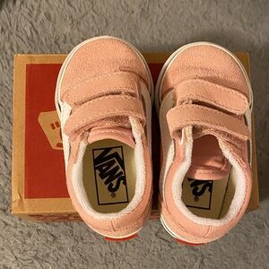 Vans Kids Light Pink Velcro Sneakers Baby size 4